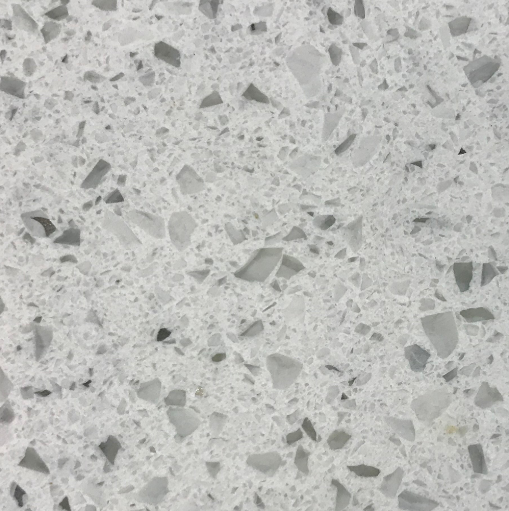 White Sparkle Quartz Kitchen Countertops, Bathroom Countertops by TC Discount Granite