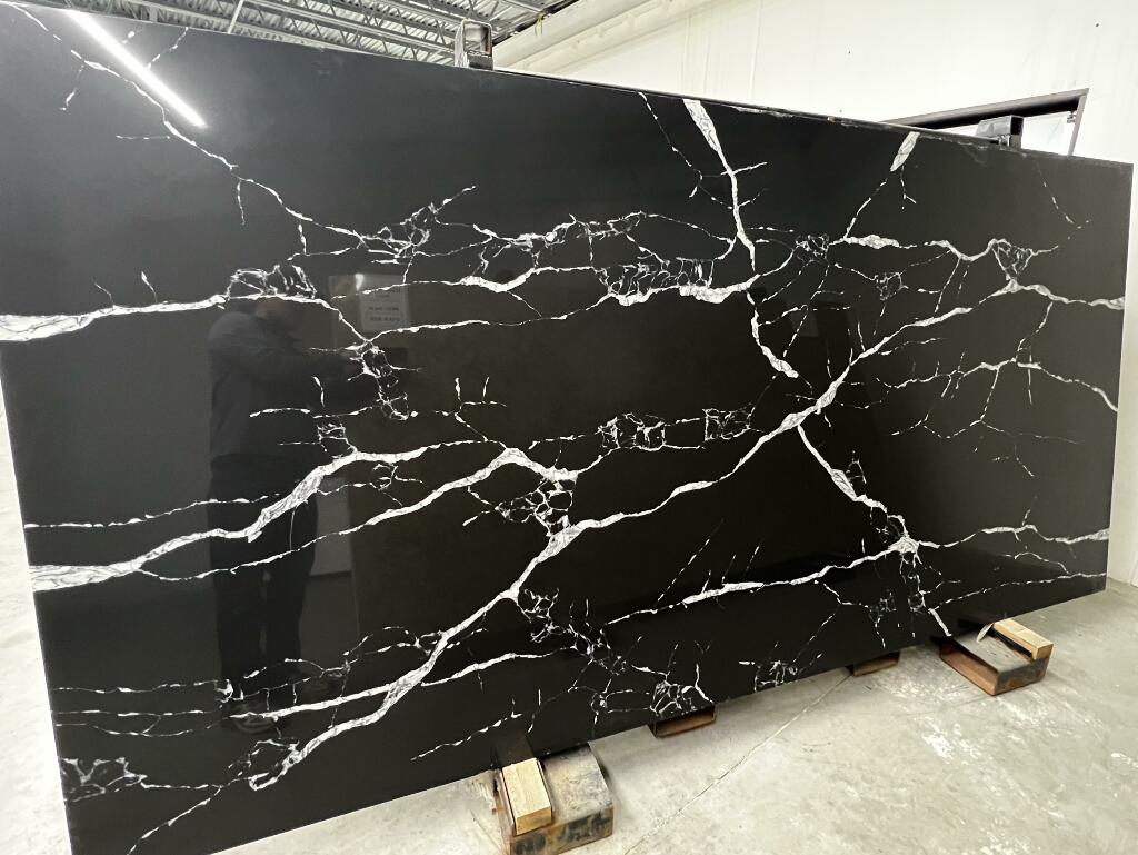 Calcutta Midnight Quartz Full Slab at Twin City Discount Granite